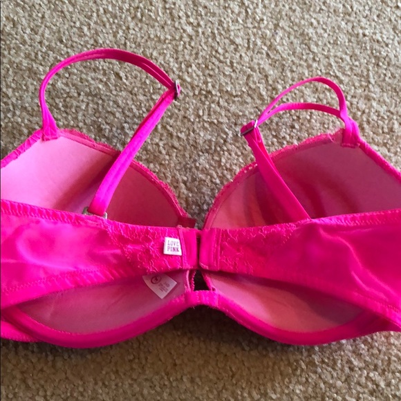 Pink Heartbreaker Plunge Push Up Bra - Picture 2 of 2